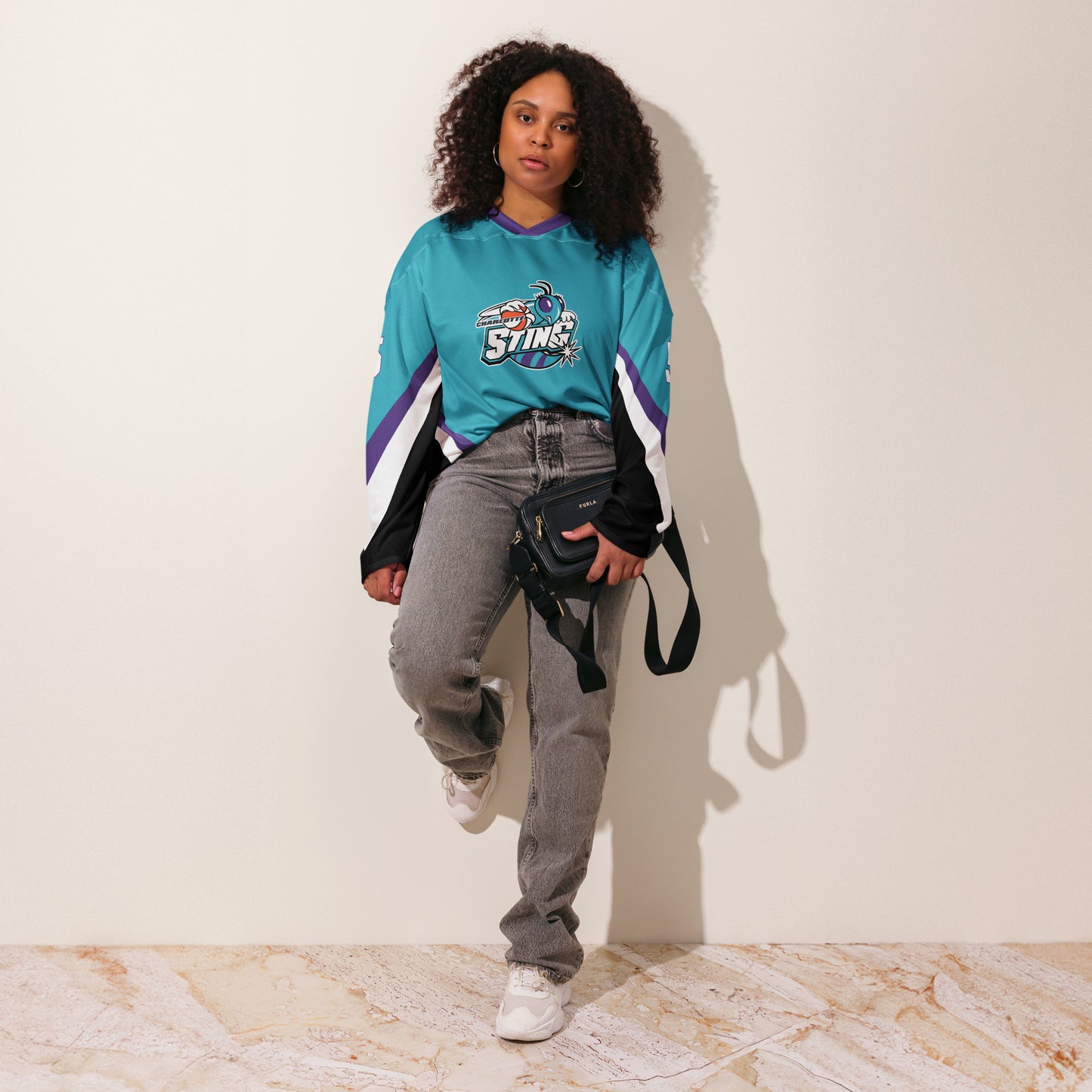 Dawn Staley Teal Charlotte Sting Hockey Shirzee